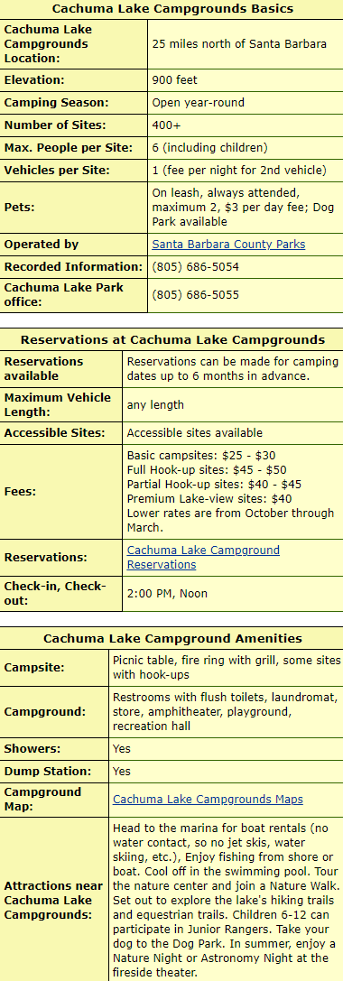 Cachuma Lake RV Campground Rules