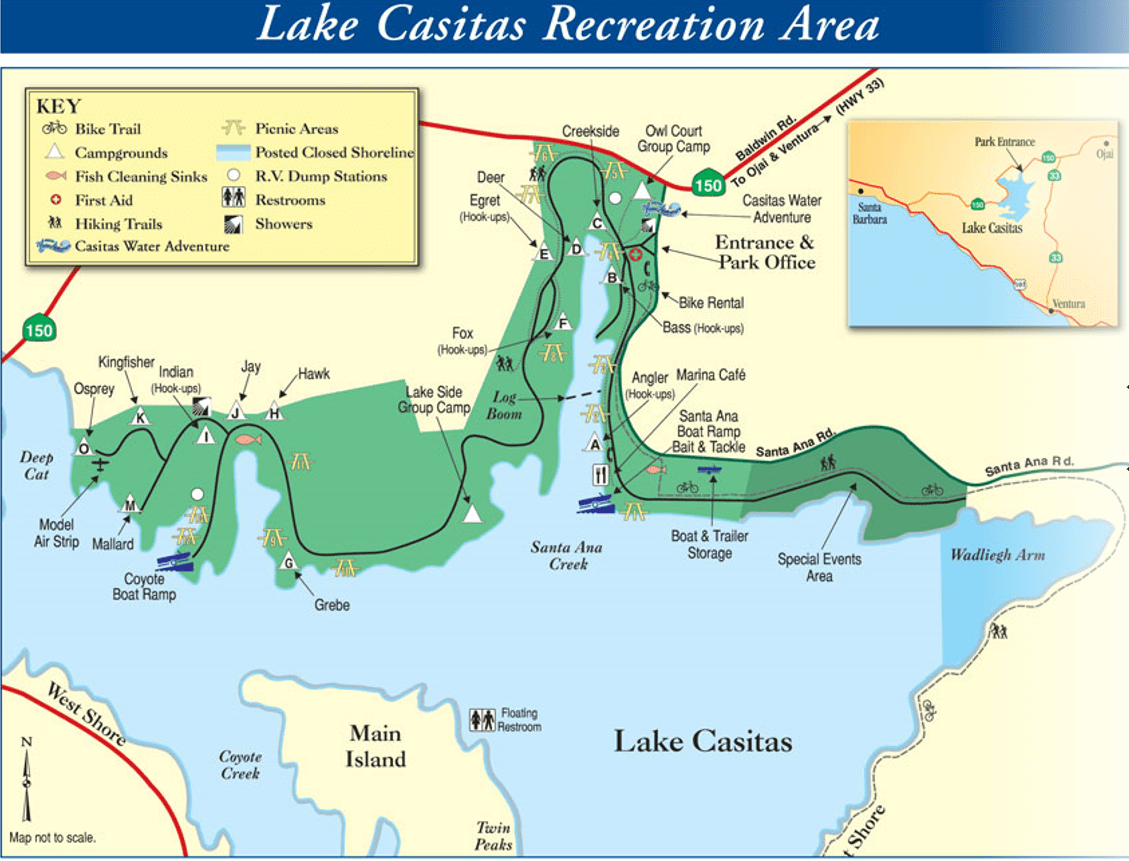 Lake Casitas Ojai Campground Map