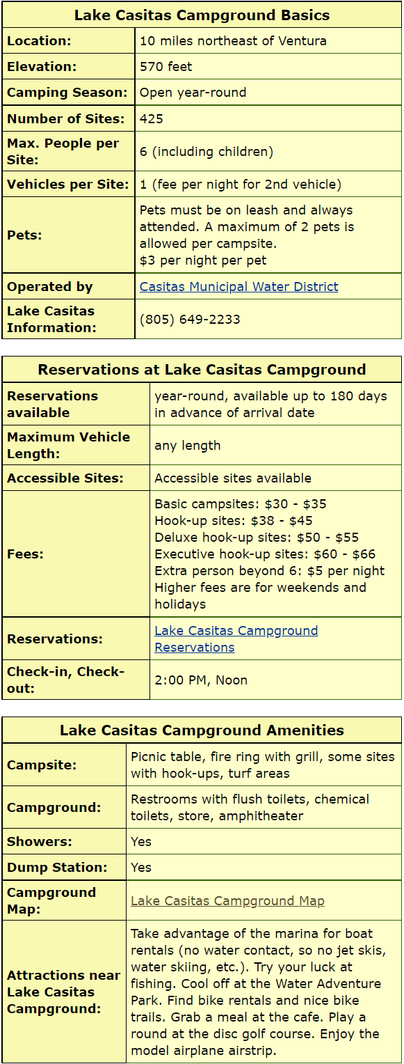 Lake Casitas Ojai Campground Rules